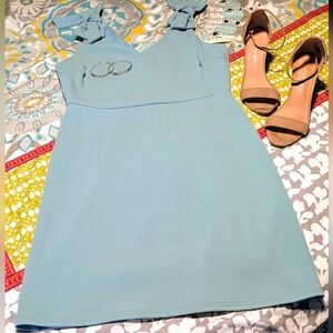 She + Sky Elegant, Sleeveless, Bow Tie Detail Dress